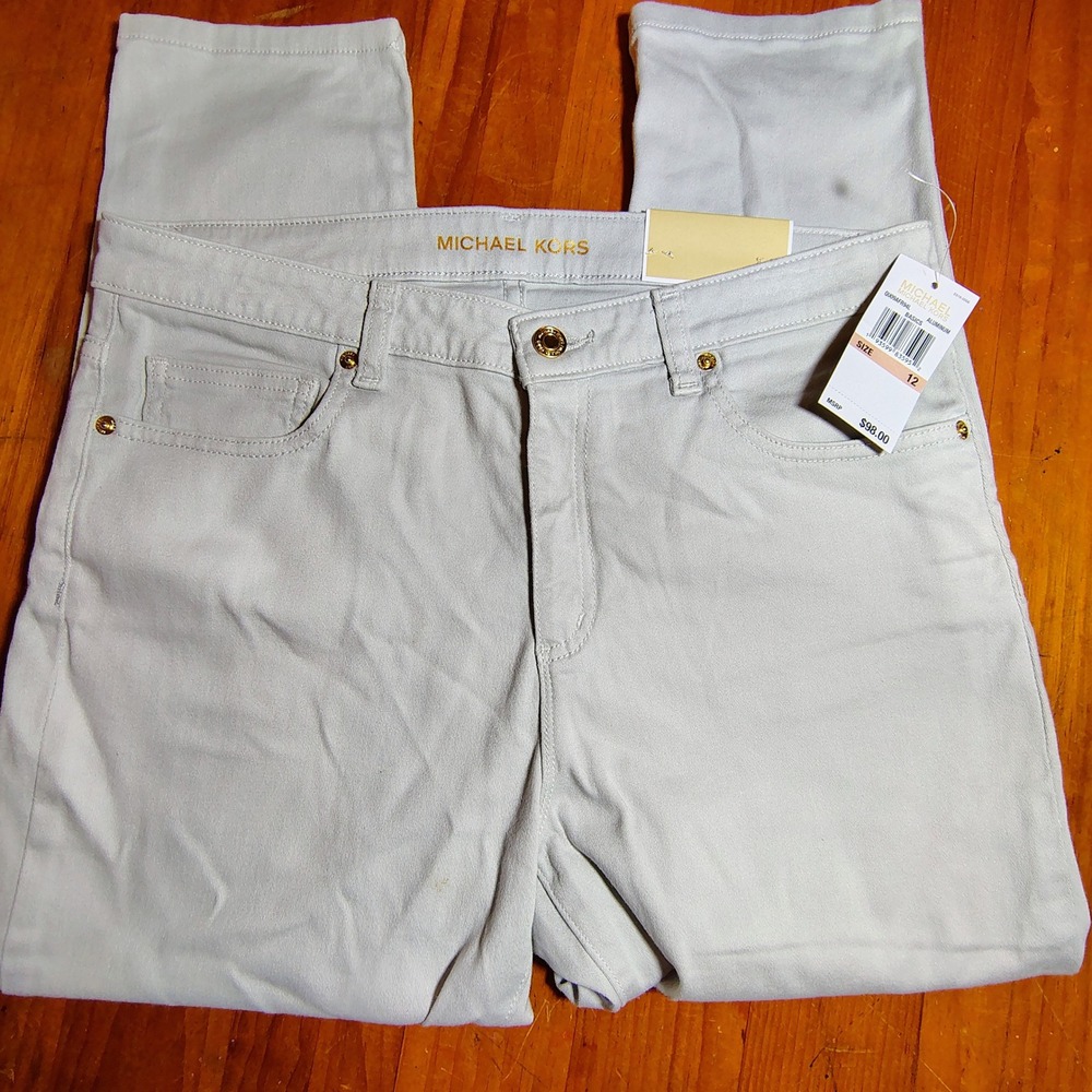 Michael Kors Light Gray Ankle & Cropped Jeans